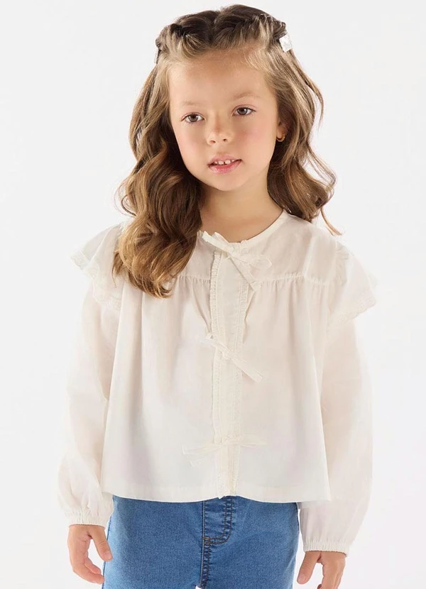 Up Baby - Bata Menina em Tricoline Bege