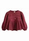 Carinhoso - Blusa Bata com Laços Off White - variação: Bordô