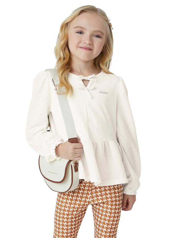 Carinhoso - Blusa Bata Texturizada Menina Bege