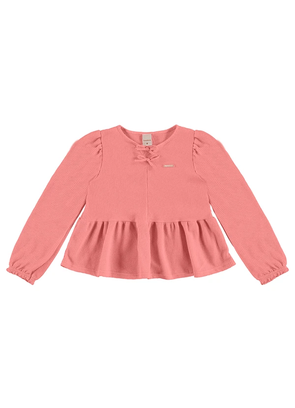 Carinhoso - Blusa Bata Texturizada Menina Rosa
