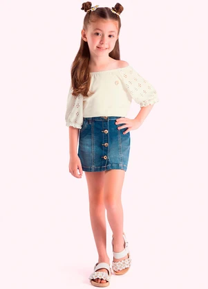 Duduka - Blusa Infantil Menina Bege - DUDUKA