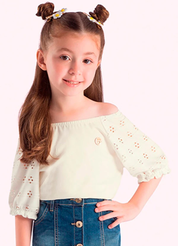 Duduka - Blusa Infantil Menina Bege 1