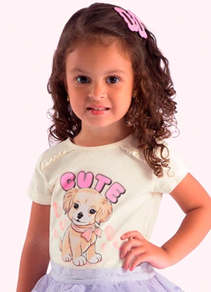 Duduka - Blusa Infantil Menina Branco - DUDUKA