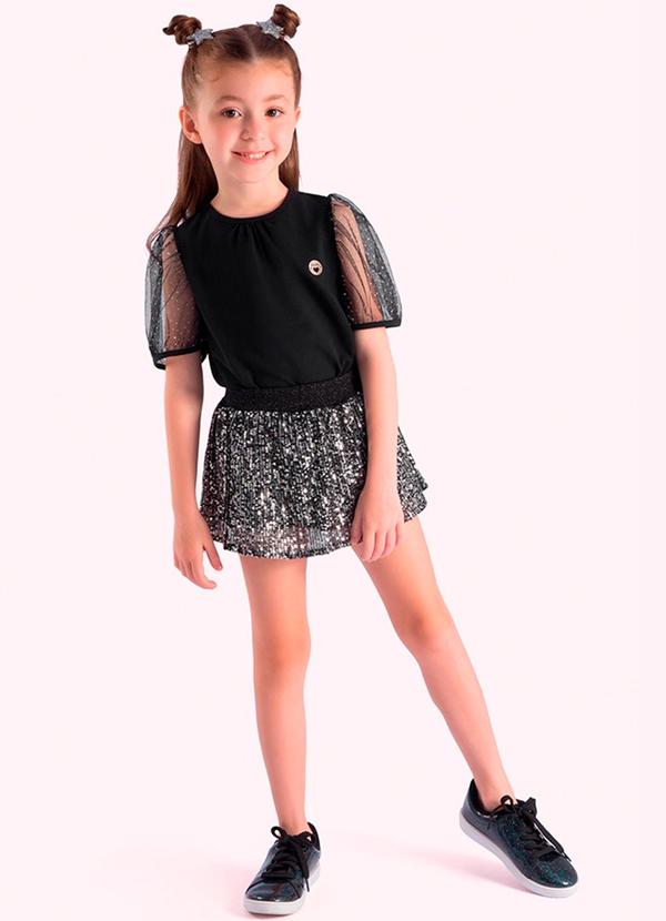 Duduka - Blusa Infantil Menina Preto 2