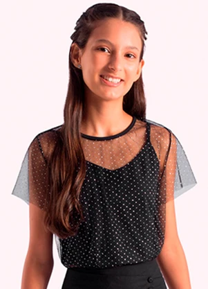 Duduka - Blusa Infantil Menina Preto - DUDUKA