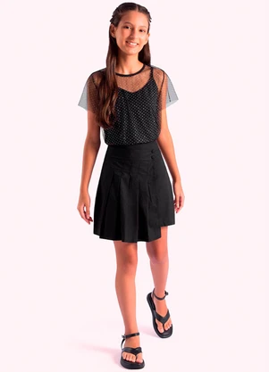 Duduka - Blusa Infantil Menina Preto - DUDUKA