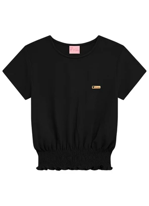 Duduka - Blusa Infantil Menina Preto - DUDUKA