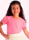 Duduka - Blusa Infantil Menina Branco - variação: Rosa