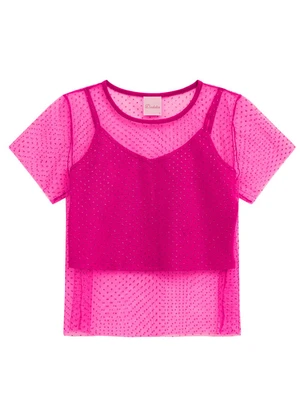Duduka - Blusa Infantil Menina Rosa - DUDUKA