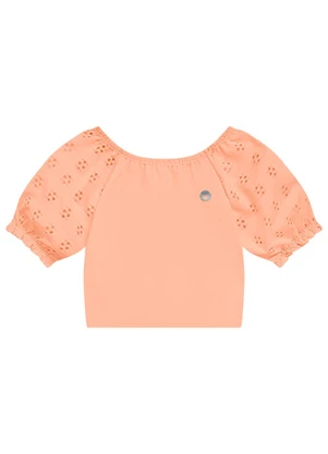 Duduka - Blusa Infantil Menina Salmão - DUDUKA