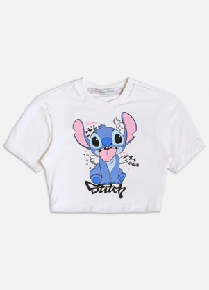 Authoria - Baby Tee Off White do Stitch Branco - AUTHORIA