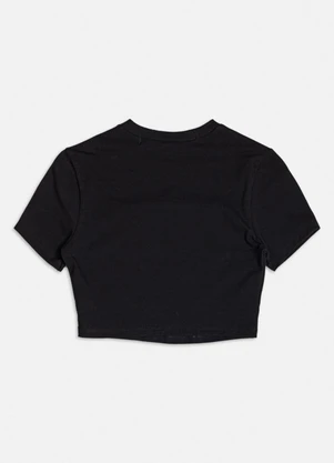 Authoria - Baby Tee Preta com Laços de Veludo Preto - AUTHORIA