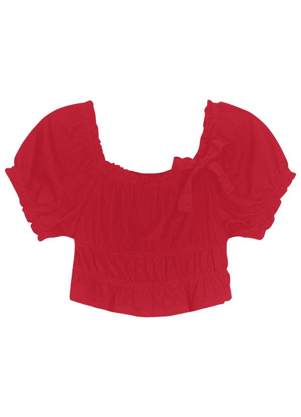 Trick Nick - Blusa Ciganinha Cropped Infantil Vermelho