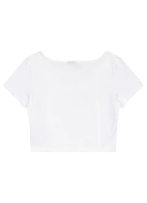 Blusa Cropped Básica para Menina Gloss Branco - GLOSS