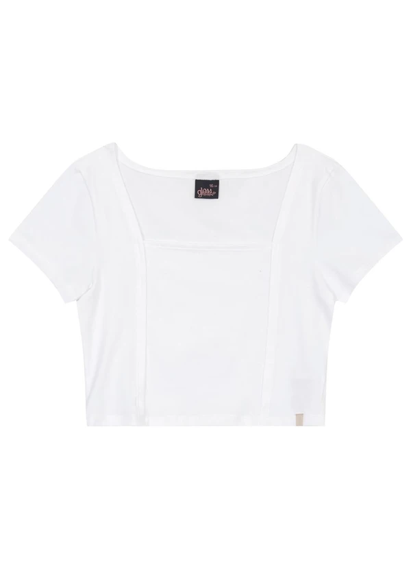 Gloss - Blusa Cropped Básica para Menina Gloss Branco