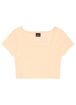 Blusa Cropped Básica para Menina Gloss Laranja - GLOSS