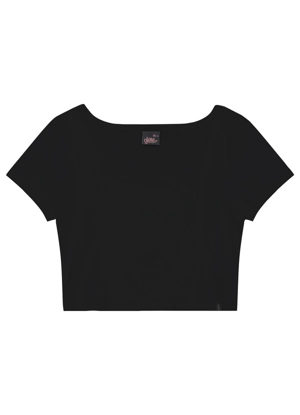 Gloss - Blusa Cropped Básica para Menina Gloss Preto