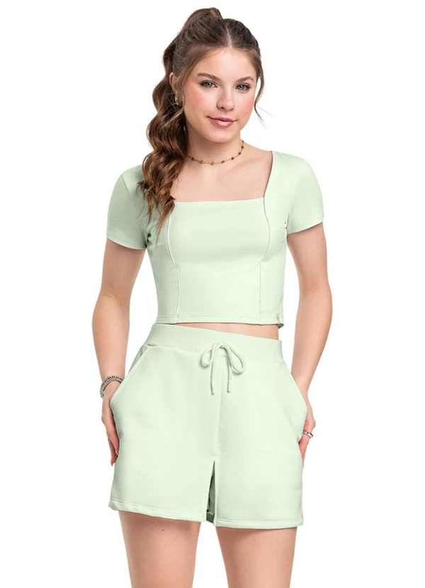 Gloss - Blusa Cropped Básica para Menina Gloss Verde