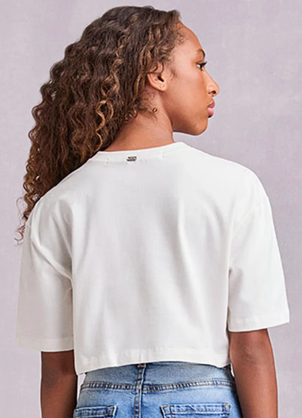 I Am - Blusa Cropped Bye com Correntes Off White 2