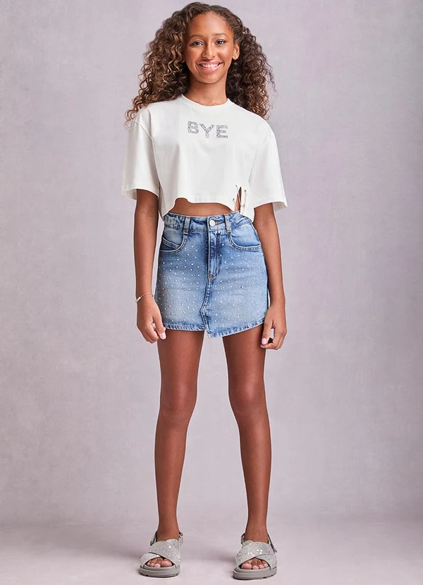 I Am - Blusa Cropped Bye com Correntes Off White 3