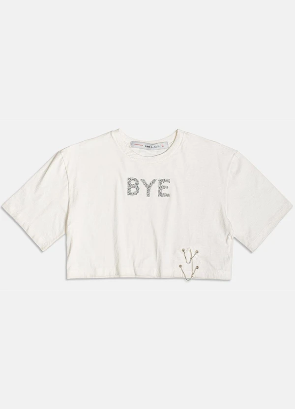 I Am - Blusa Cropped Bye com Correntes Off White 5