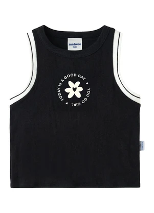 Malwee Kids - Blusa Cropped Canelada Today Is a Good Day Preto - MALWEE KIDS
