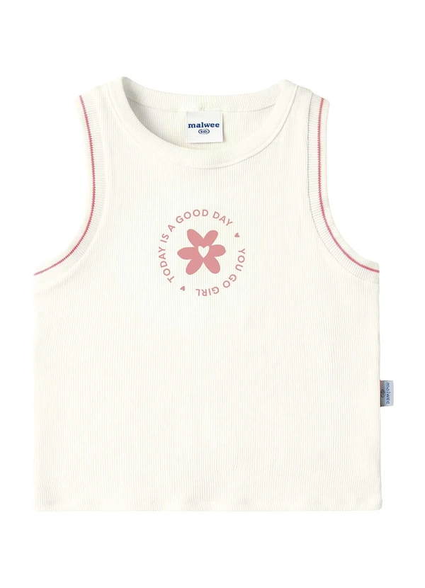 Malwee Kids - Blusa Cropped Canelada Today Is a Good Off White