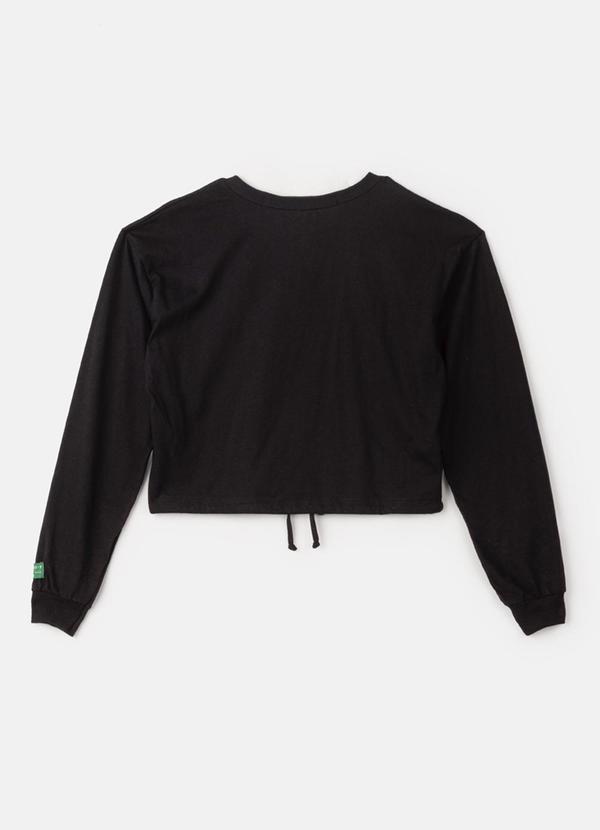 I Am - Blusa Cropped da Malévola Manga Longa Preto 2