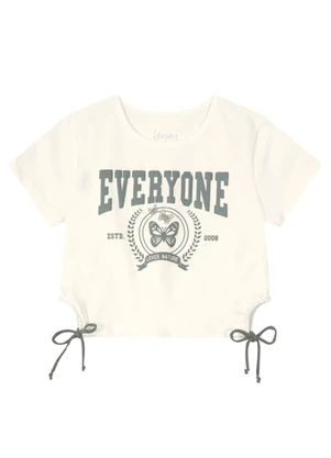 Young Class - Blusa Cropped em Cotton Infantil Menina  Natural - YOUNG CLASS