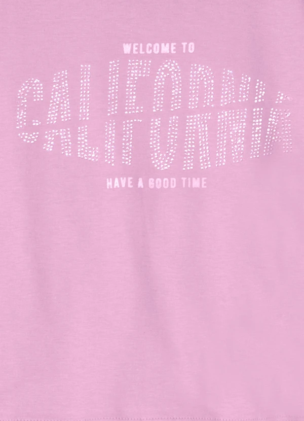 Young Class - Blusa Cropped em Malha Infantil Menina Rosa 2