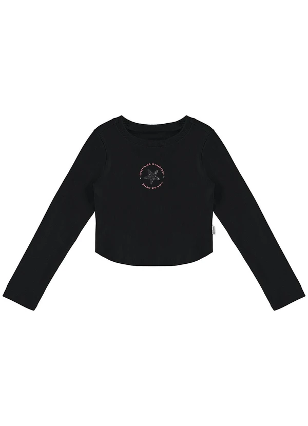 Malwee Kids - Blusa Cropped Fabulous Menina Preto 1