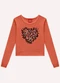 Kyly - Blusa Cropped Infantil Menina com Strass Verde - variação: Laranja