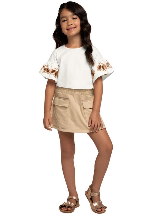 Milon - Blusa Cropped Infantil Menina Bordado Off White 2