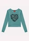 Kyly - Blusa Cropped Infantil Menina com Strass Verde - variação: Verde