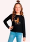 Kyly - Blusa Cropped Infantil Menina Estampa Cinza - variação: Preto
