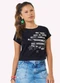 Kyly - Blusa Cropped Infantil Menina Estrela Preto - variação: Preto