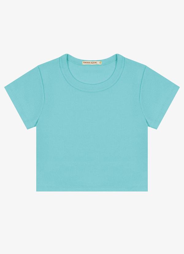 Trick Nick - Blusa Cropped Infantil Ribana Canelada Azul