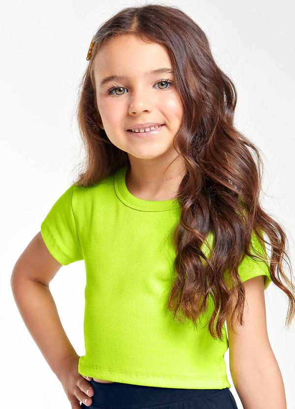 Trick Nick - Blusa Cropped Infantil Ribana Canelada Verde