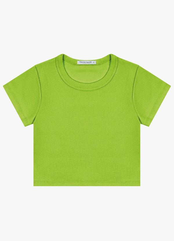 Trick Nick - Blusa Cropped Infantil Ribana Canelada Verde