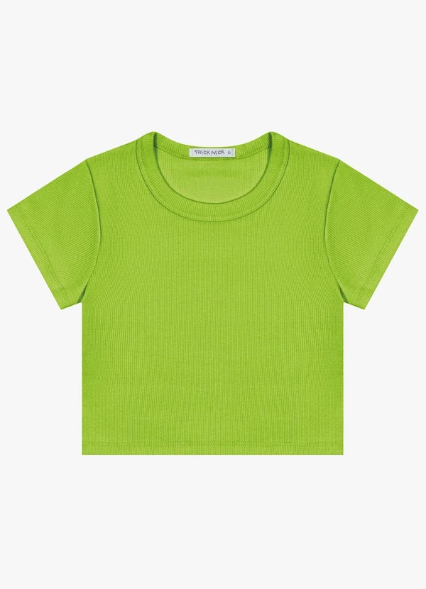 Trick Nick - Blusa Cropped Infantil Ribana Canelada Verde