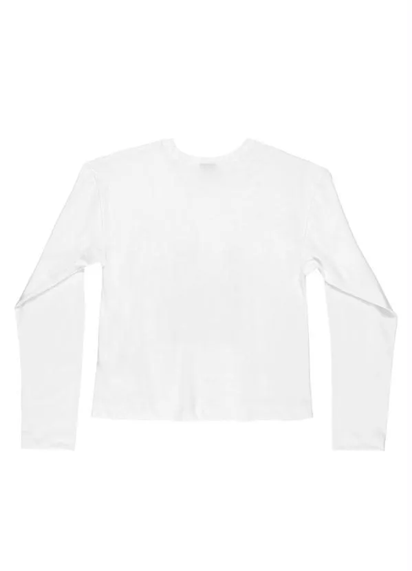 Gloss - Blusa Cropped Juvenil em Meia Malha Branco 4