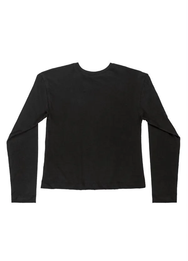 Gloss - Blusa Cropped Juvenil em Meia Malha Preto 4