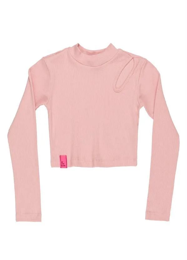 Gloss - Blusa Cropped Juvenil Menina Rosa