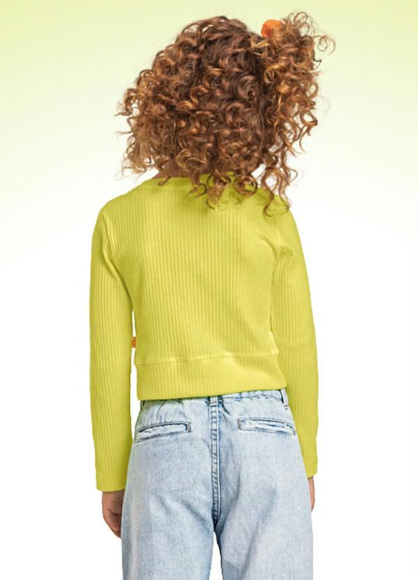 Fakini Kids - Blusa Cropped M/Longa Amarelo 2