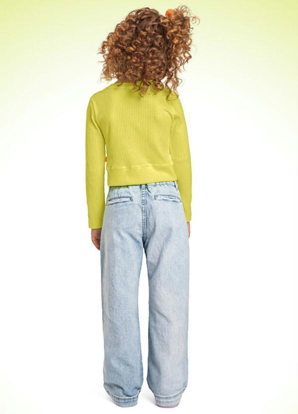 Fakini Kids - Blusa Cropped M/Longa Amarelo 4