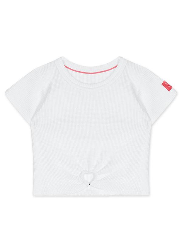 Marisol - Blusa Cropped Manga Curta Infantil Branco