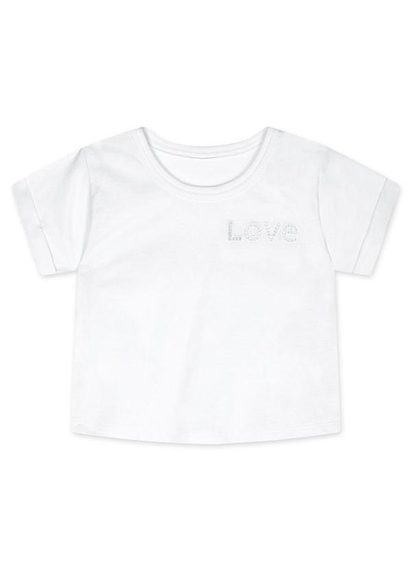 Marisol - Blusa Cropped Manga Curta Infantil Branco