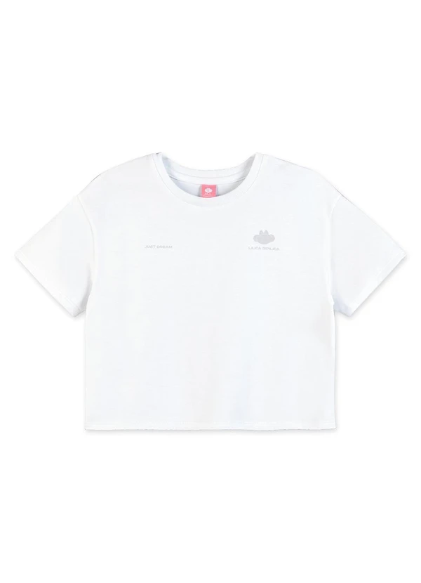 Lilica Ripilica - Blusa Cropped Manga Curta Infantil Branco