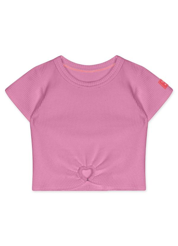 Marisol - Blusa Cropped Manga Curta Infantil Feminina Rosa