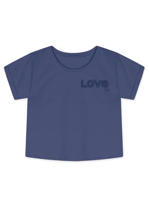 Marisol - Blusa Cropped Manga Curta Infantil Feminina Roxo - MARISOL